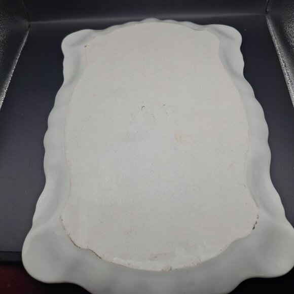 Decorative Hand-Painted Porcelain Floral Tray Signed By Smorey 1985 Iris Pattern - Picture 5 of 7